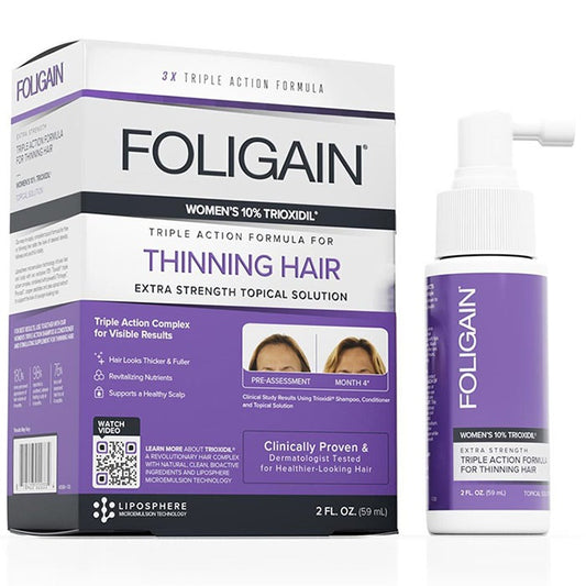 Women's Triple Action Complete Formula for Thinning Hair with 10% Trioxidil, 2 oz, Foligain