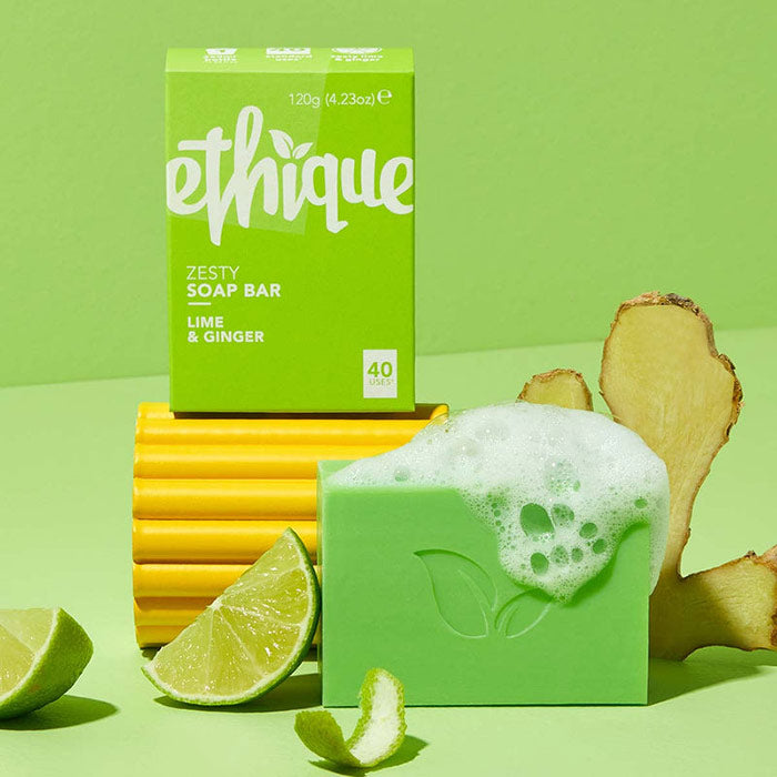 Zesty Soap Bar - Lime & Ginger, 4.23 oz (120 g), Ethique