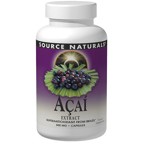 Acai Extract 500 mg Vegetarian, 120 Vegi Caps, Source Naturals
