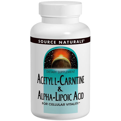Acetyl L-Carnitine & Alpha-Lipoic Acid 650 mg, 180 Tablets, Source Naturals