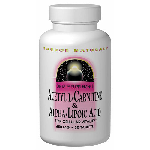 Acetyl L-Carnitine (ALC) & Alpha Lipoic Acid 500/150mg 120 tabs from Source Naturals