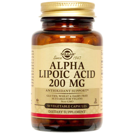 Alpha Lipoic Acid 200 mg, 50 Vegetable Capsules, Solgar