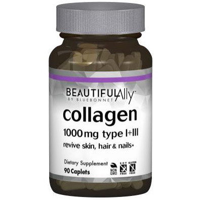 Beautiful Ally Collagen 1000 mg Type I + III, 90 Caplets, Bluebonnet Nutrition