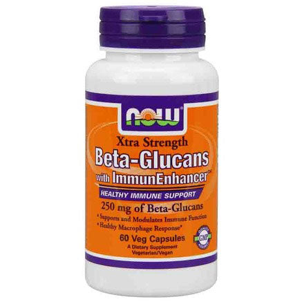 Beta-Glucans with ImmunEnhancer, Xtra Strength, 60 Vcaps, NOW Foods