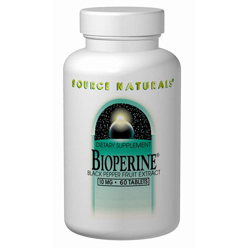 Bioperine, Black Pepper Extract 10mg 120 tabs from Source Naturals