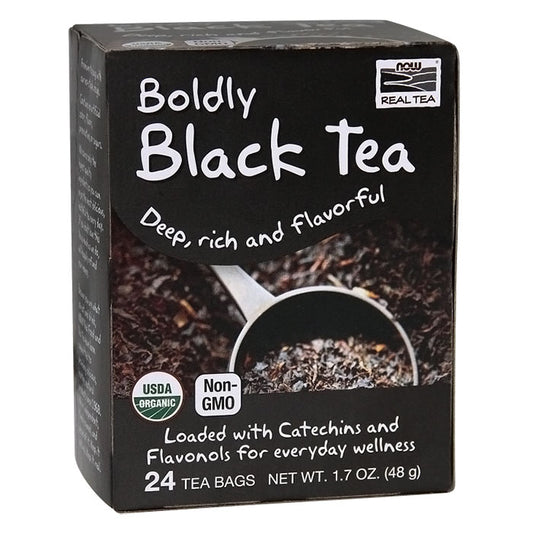 Boldly Black Tea, Organic, 24 Tea Bags, NOW Foods