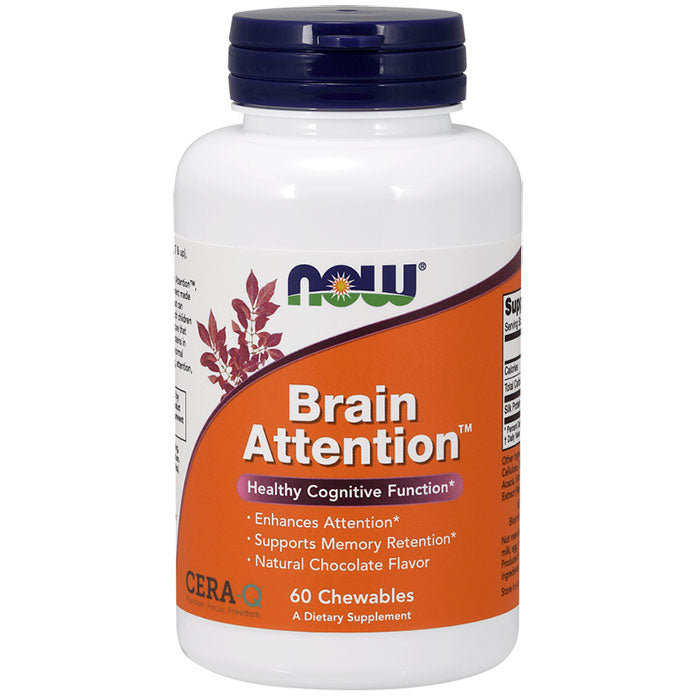 Brain Attention, Chewable Cera-Q, 60 Chewables, NOW Foods