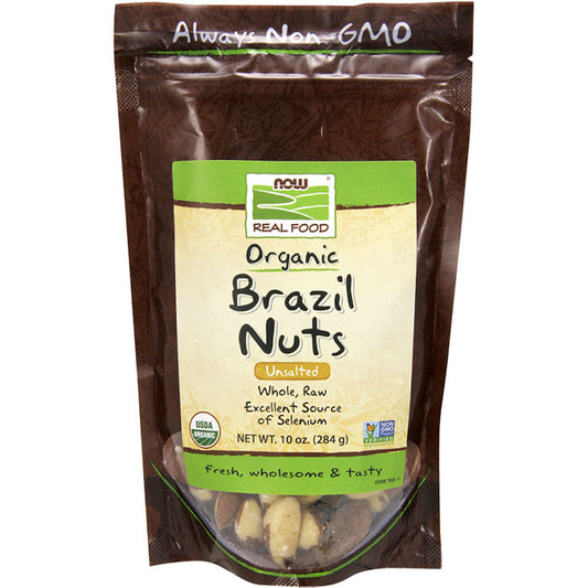 Organic Brazil Nuts, Whole, Raw & Unsalted, 10 oz, NOW Foods