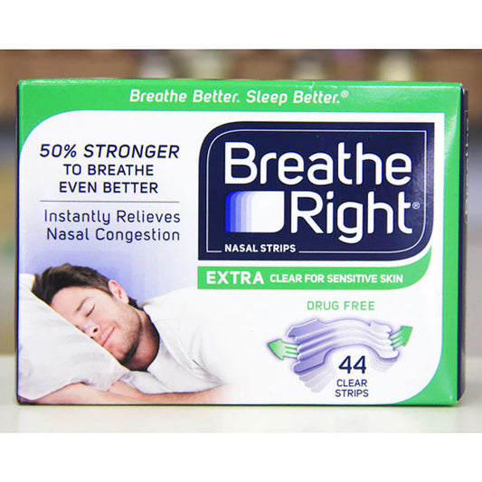 Breathe Right Extra Strength Nasal Strips, For Adult Noses, 72 Clear Strips