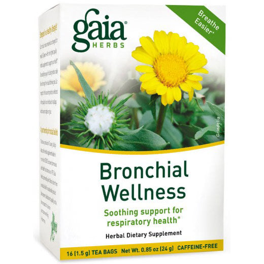 Bronchial Wellness Tea, Breathe Easier, 16 Tea Bags, Gaia Herbs