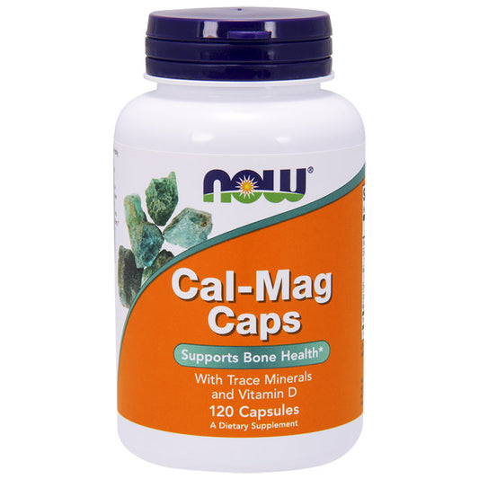Cal-Mag Caps, With Trace Minerals & D, 120 Capsules, NOW Foods