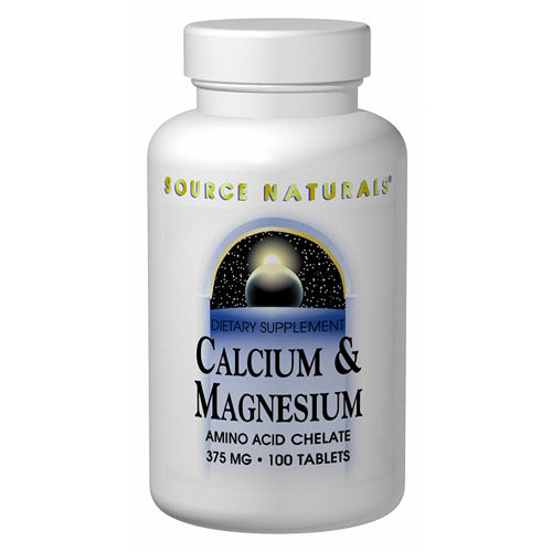 Calcium & Magnesium Chelate 250mg/125mg 100 tabs from Source Naturals