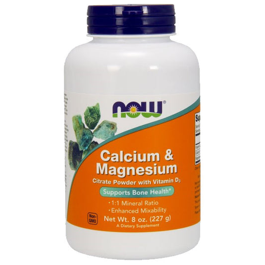 Calcium/Magnesium Citrate Powder, 8 oz, NOW Foods