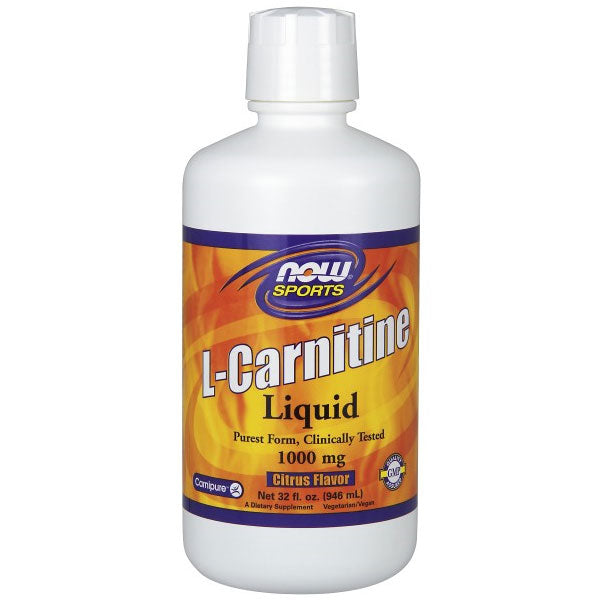 L-Carnitine Liquid 1000 mg - Citrus, 32 oz, NOW Foods