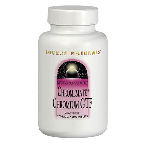 ChromeMate Chromium GTF 200mcg Yeast Free 240 tabs from Source Naturals