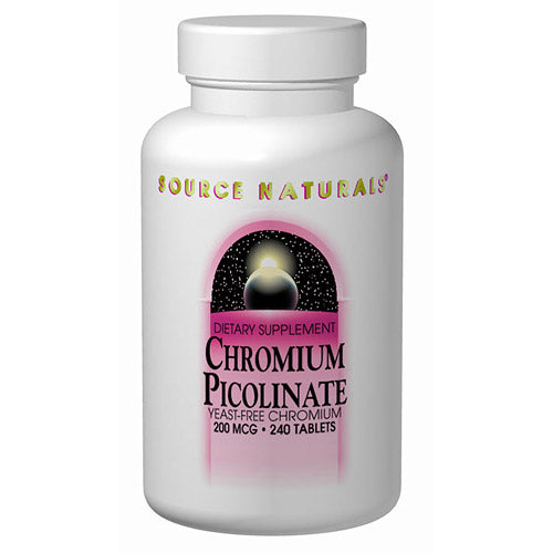 Chromium Picolinate Yeast Free 200mcg 120 tabs from Source Naturals