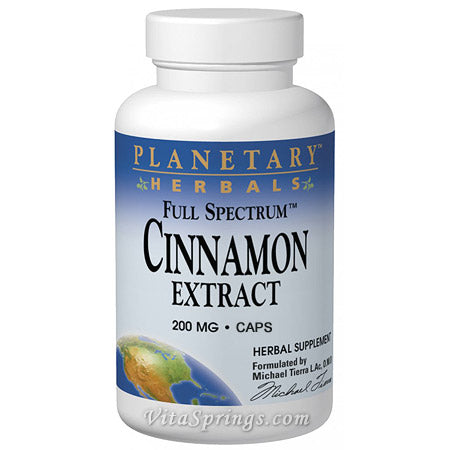 Cinnamon Extract 200mg 120 vegi capsules, Planetary Herbals