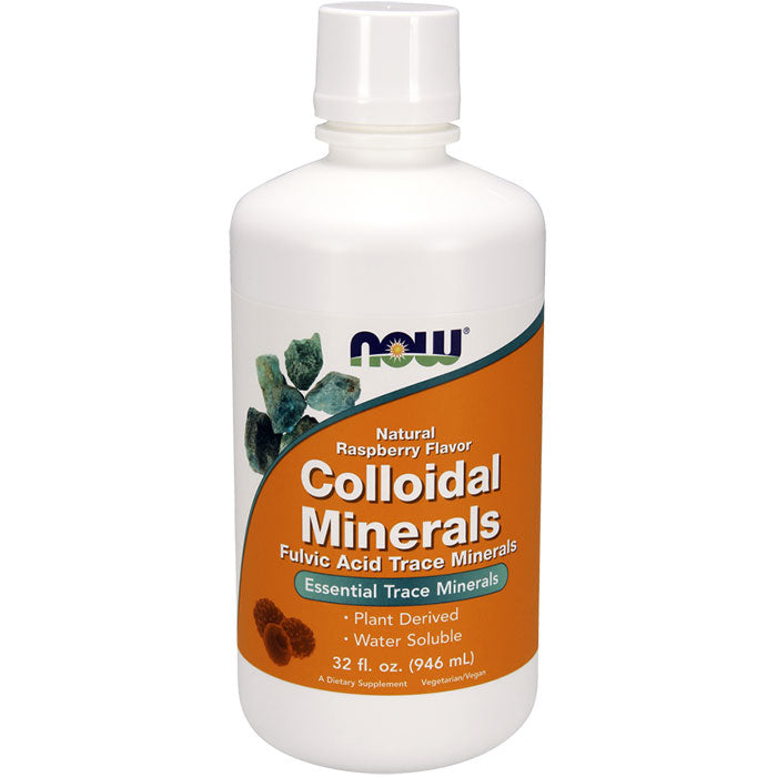 Colloidal Minerals Raspberry Flavor 32 oz liquid, NOW Foods