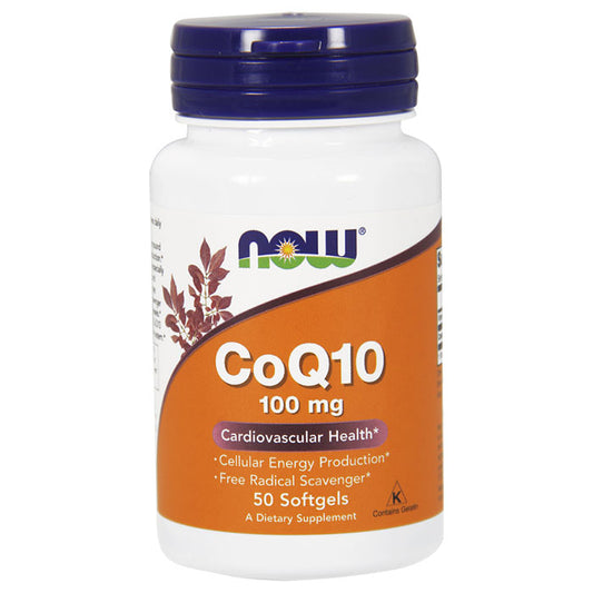 CoQ10 100mg with Vitamin E 50 Softgels, NOW Foods