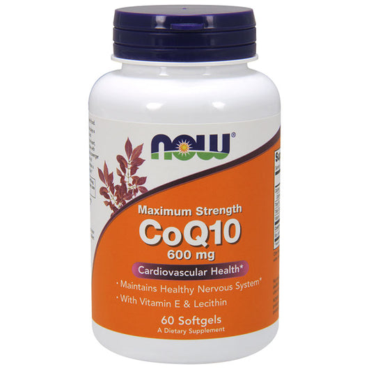 CoQ10 600 mg Maximum Strength, 60 Softgels, NOW Foods
