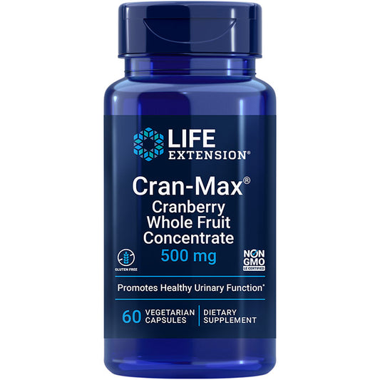 Cran-Max 500 mg, Cranberry Whole Fruit Concentrate, 60 Vegetarian Capsules, Life Extension