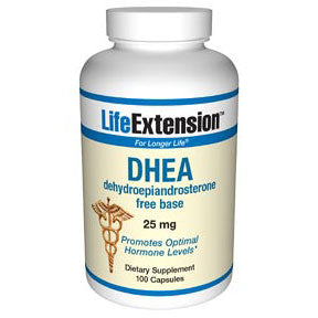 DHEA 25 mg (Dehydroepiandrosterone), 100 Capsules, Life Extension