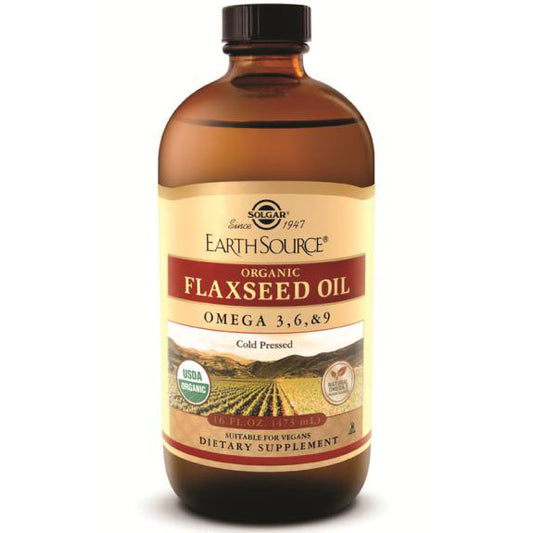 Earth Source Organic Flaxseed Oil Liquid, 16 oz, Solgar