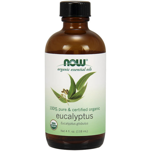 Eucalyptus Globulus Oil, Certified Organic Essential Oil, 4 oz, NOW Foods