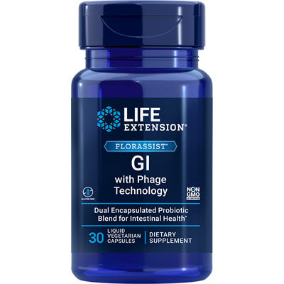 FLORASSIST GI with Phage Technology, 30 Liquid Vegetarian Capsules, Life Extension