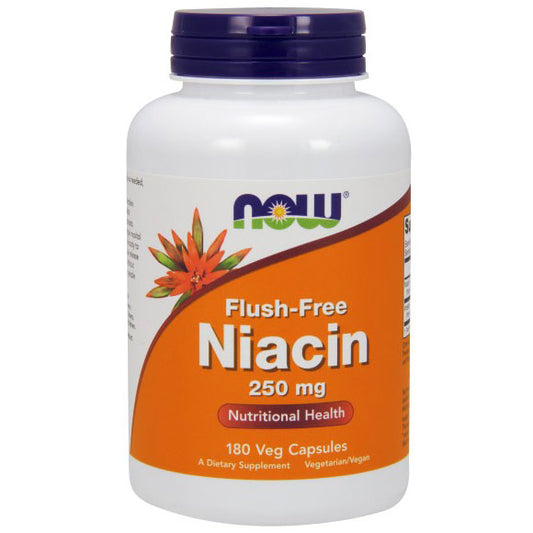 Flush-Free Niacin 250mg 180 Vcaps, NOW Foods