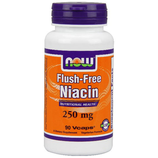 Flush-Free Niacin 250mg 90 Vcaps, NOW Foods