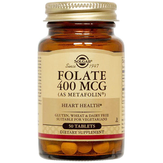 Folate 400 mcg (as Metafolin), 100 Tablets, Solgar