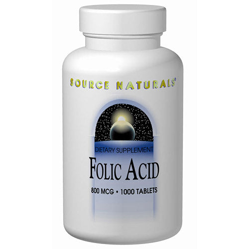 Folic Acid 800mcg 1000 tabs from Source Naturals