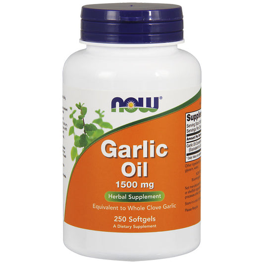 Garlic Oil Concentrate 1500mg 250 Gels, NOW Foods