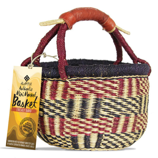 Handwoven African Mini Market Basket, 1 pc, Alaffia Authentic