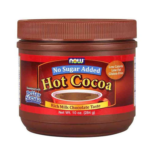 Hot Cocoa Sweetened with Better Stevia, No Sugar Added, 10 oz, NOW Foods