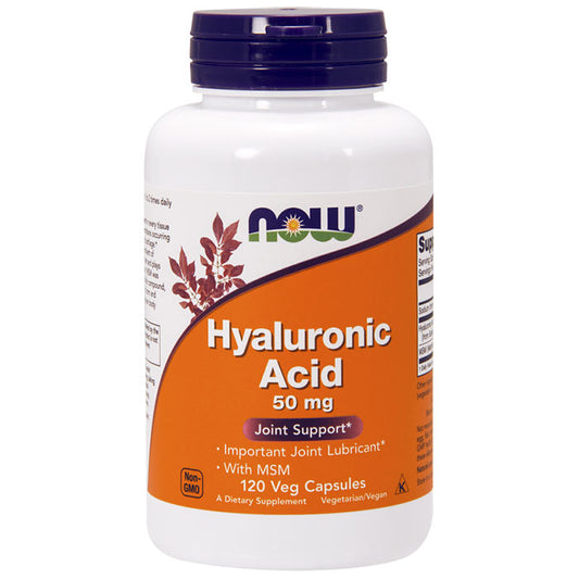 Hyaluronic Acid 50 mg + MSM, Value Size, 120 Veg Capsules, NOW Foods