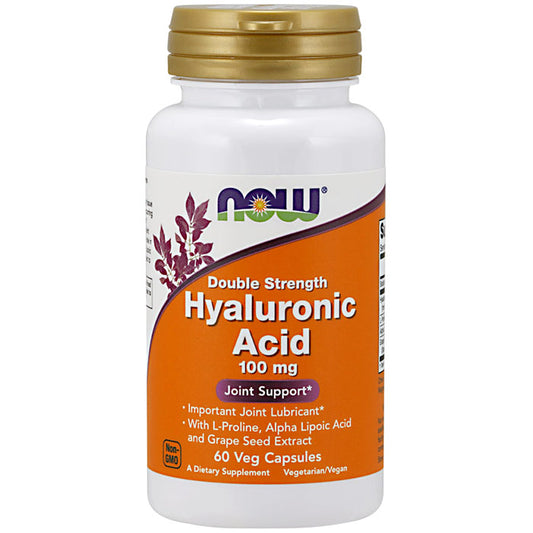 Hyaluronic Acid 100 mg 2X Plus, 60 Vcaps, NOW Foods