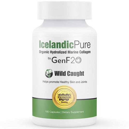 Icelandic Pure Hydrolyzed Marine Collagen by GenF20, 180 Capsules, Leading Edge Health