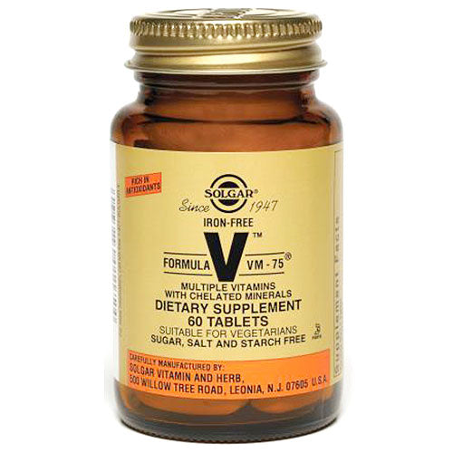 Iron-Free Formula V, VM-75 Multiple Vitamins, 90 Tablets, Solgar ...