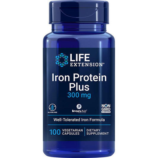 Iron Protein Plus 300 mg, 100 Vegetarian Capsules, Life Extension