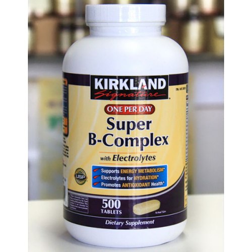 Kirkland Signature Super B-Complex with Electrolytes, 500 Tablets