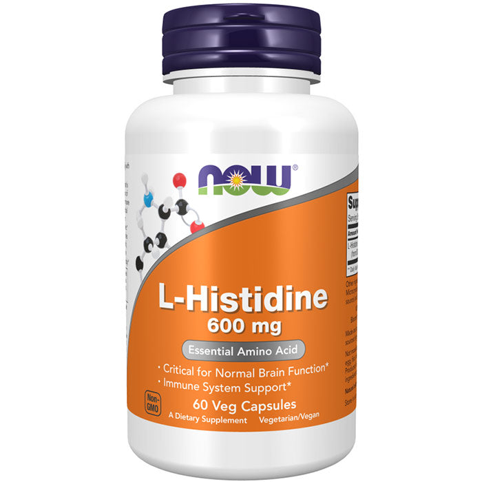 L-Histidine 600 mg, 60 Veg Capsules, NOW Foods