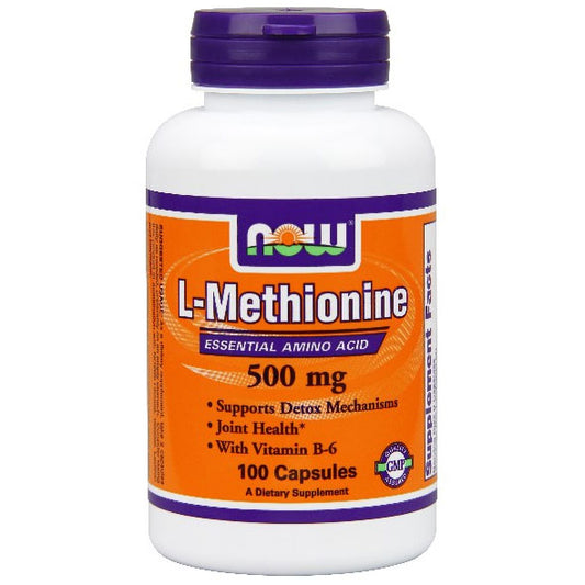 L-Methionine 500mg with B-6 10mg 100 Caps, NOW Foods