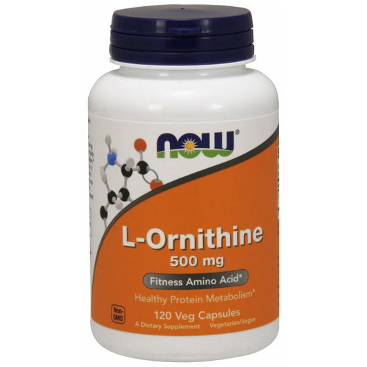 L-Ornithine 500mg 120 Caps, NOW Foods