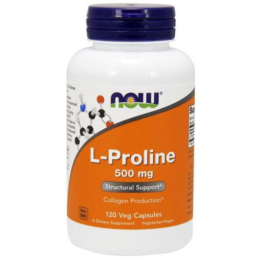 L-Proline 500 mg, 120 Vcaps, NOW Foods
