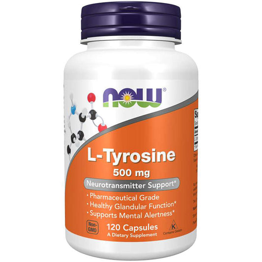 L-Tyrosine 500 mg, 120 Capsules, NOW Foods