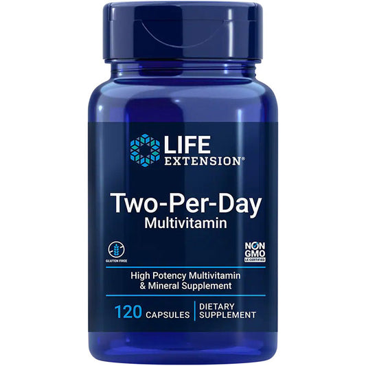 Two-Per-Day Multivitamin, High Potency, 120 Capsules, Life Extension