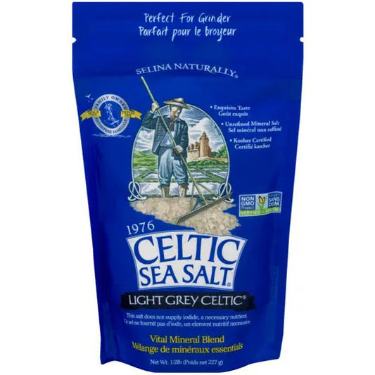 Light Grey Celtic Salt Resealable Bag, 8 oz, Celtic Sea Salt