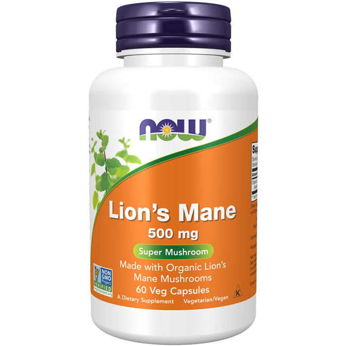 Lion's Mane 500 mg, 60 Veg Capsules, NOW Foods